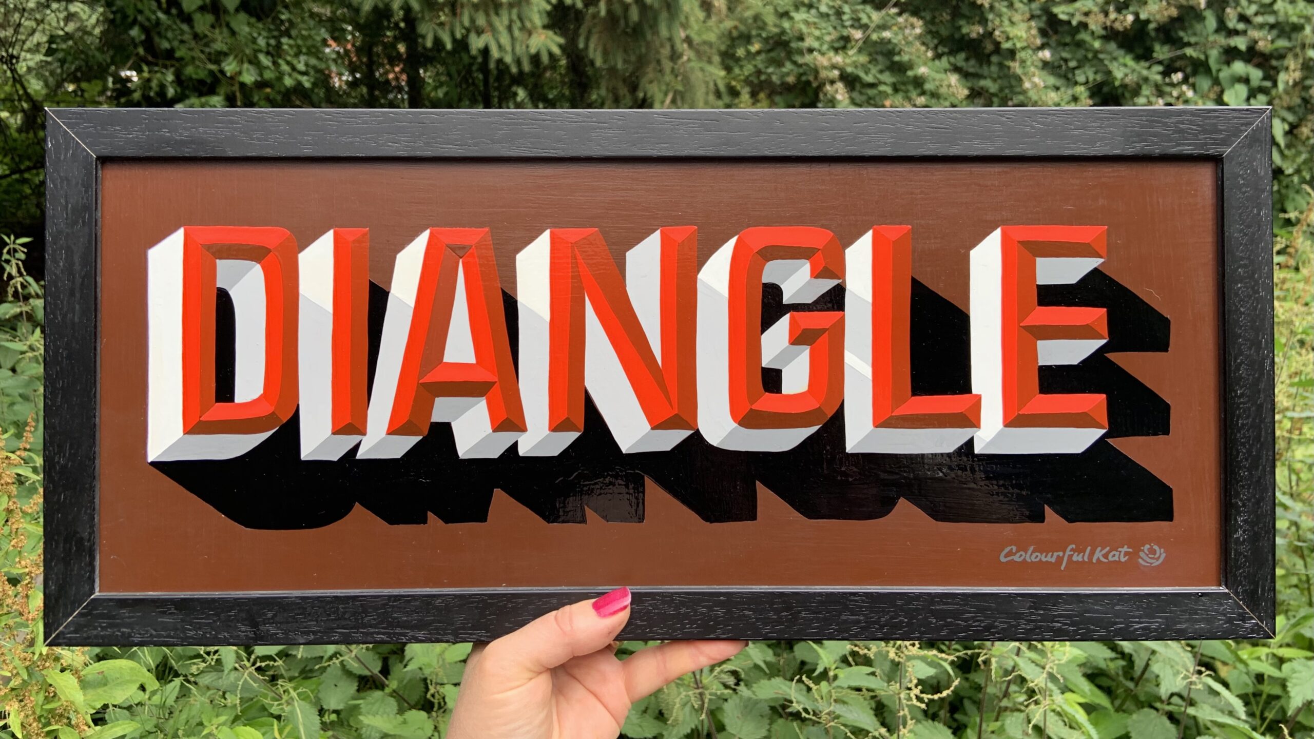 Bespoke hand-painted framed wall art signs