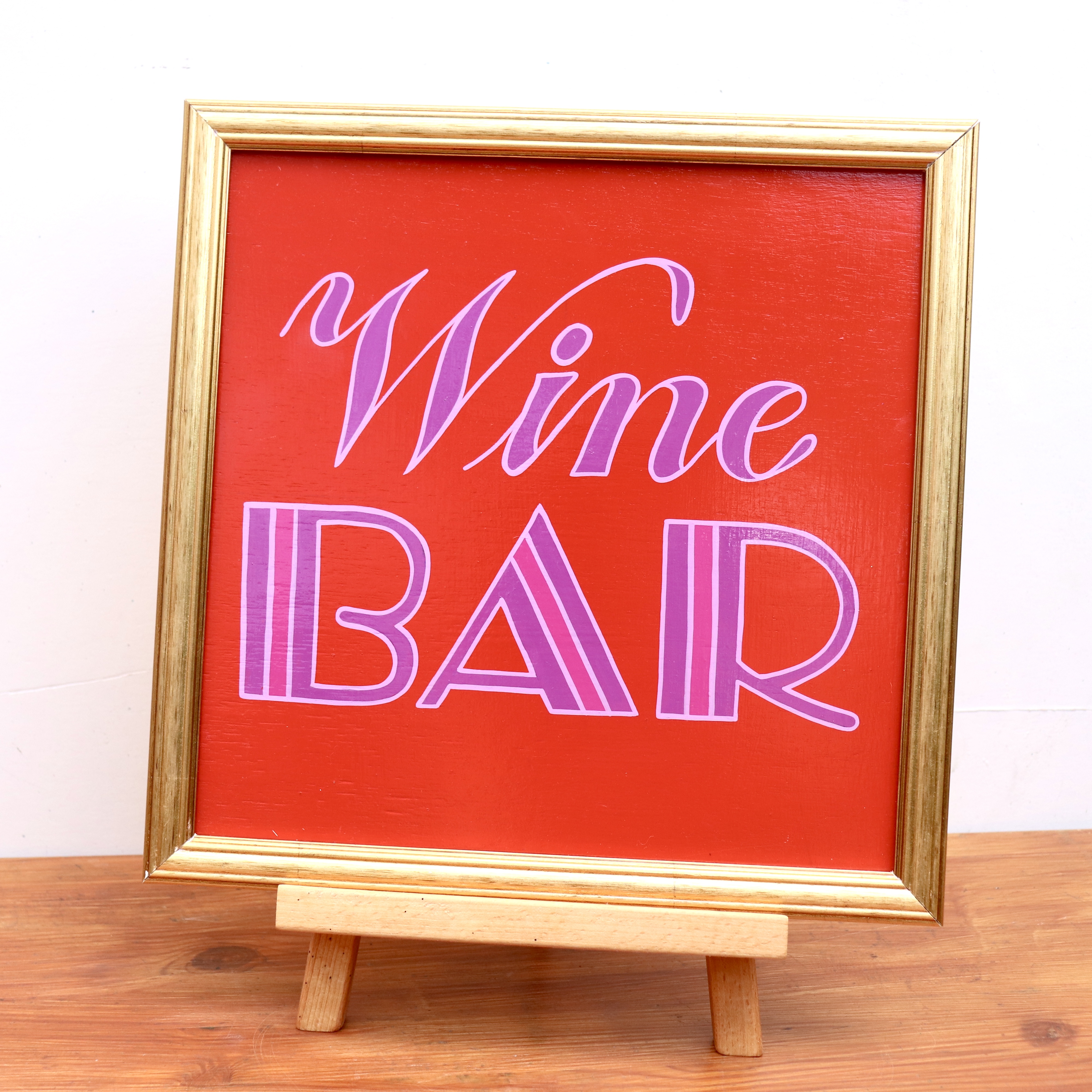 Wine Bar small framed sign 30X30CM