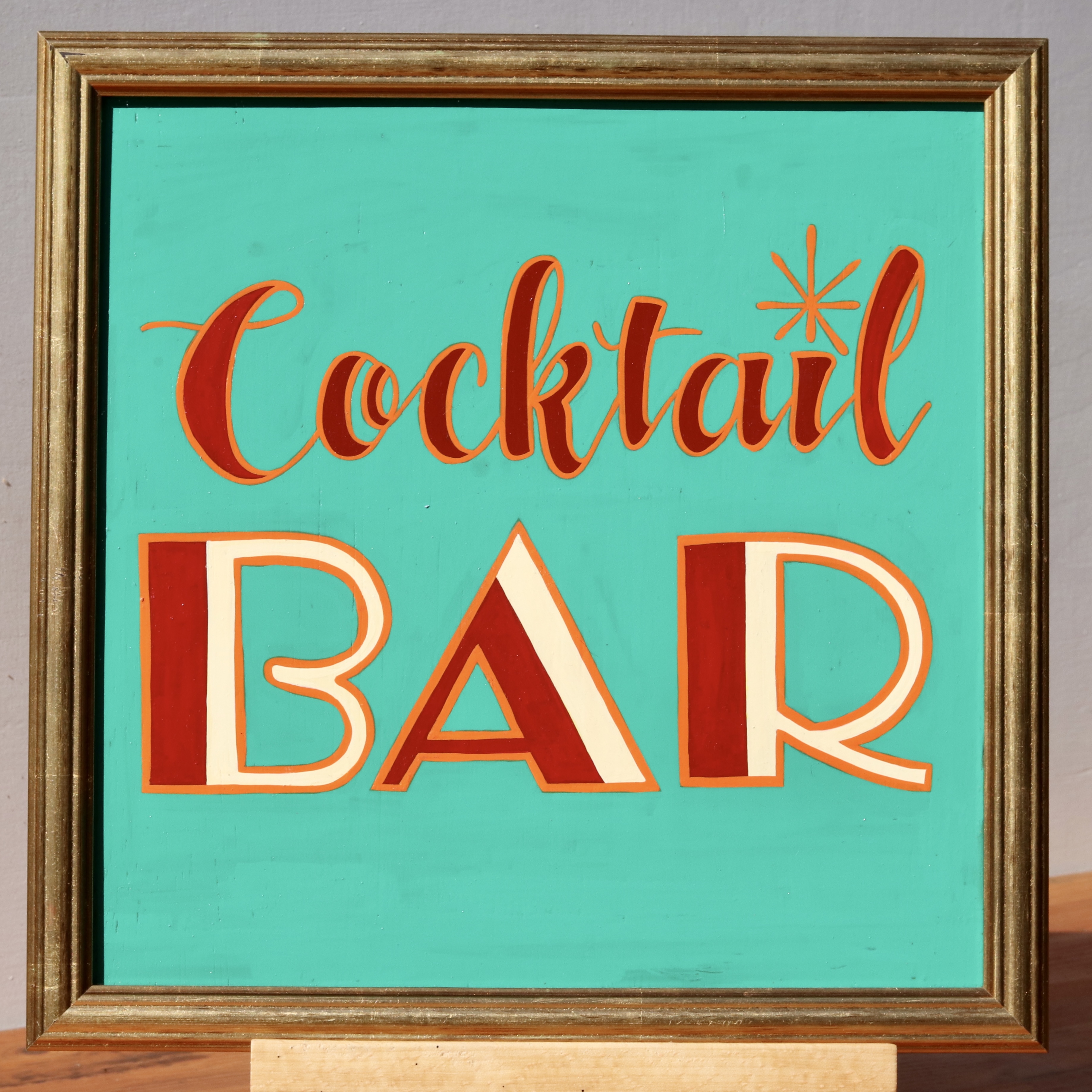 ‘Cocktail Bar’ hand-painted word art novelty sign