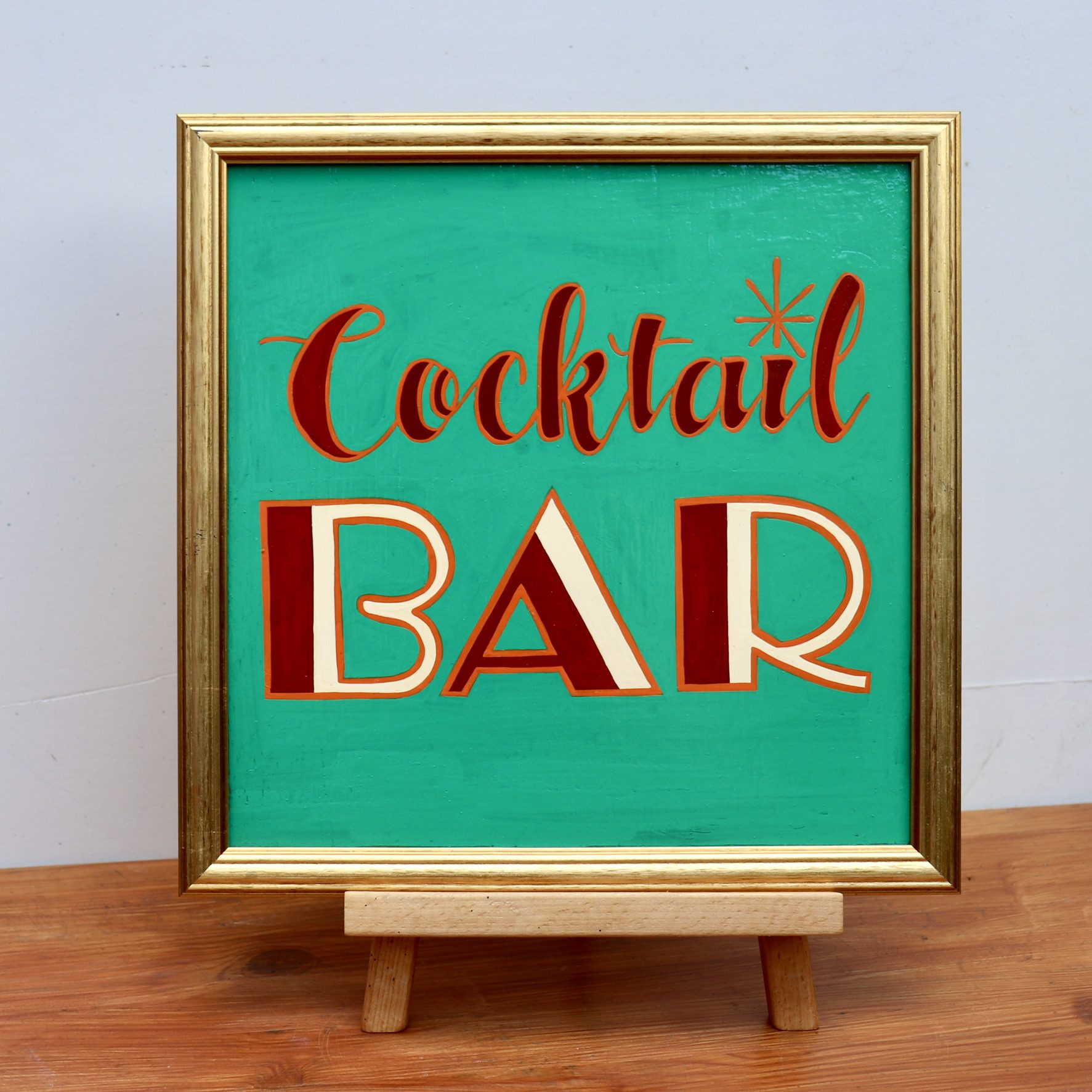 Cocktail Bar small framed sign 30x30cm