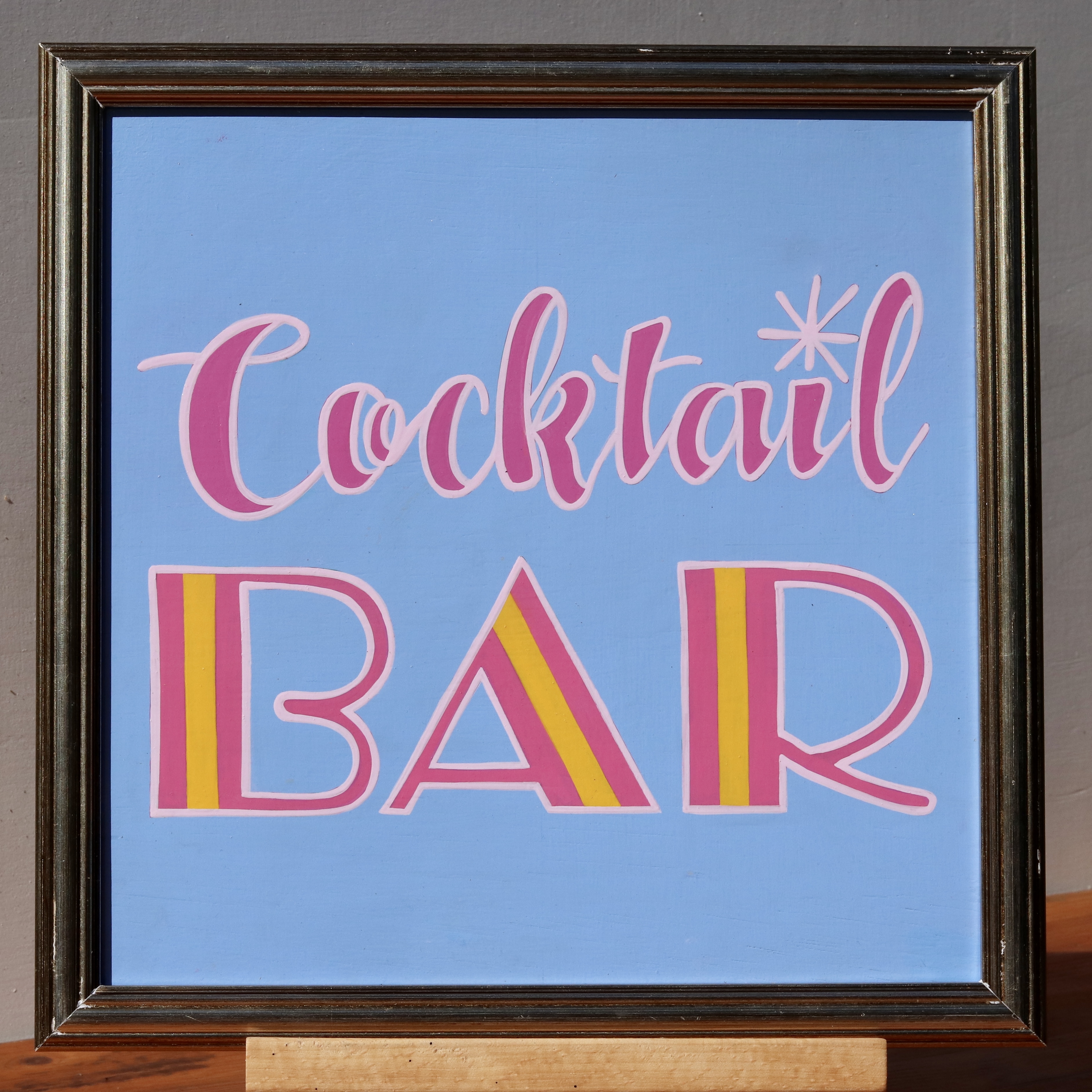 ‘Cocktail Bar’ hand-painted typography novelty sign