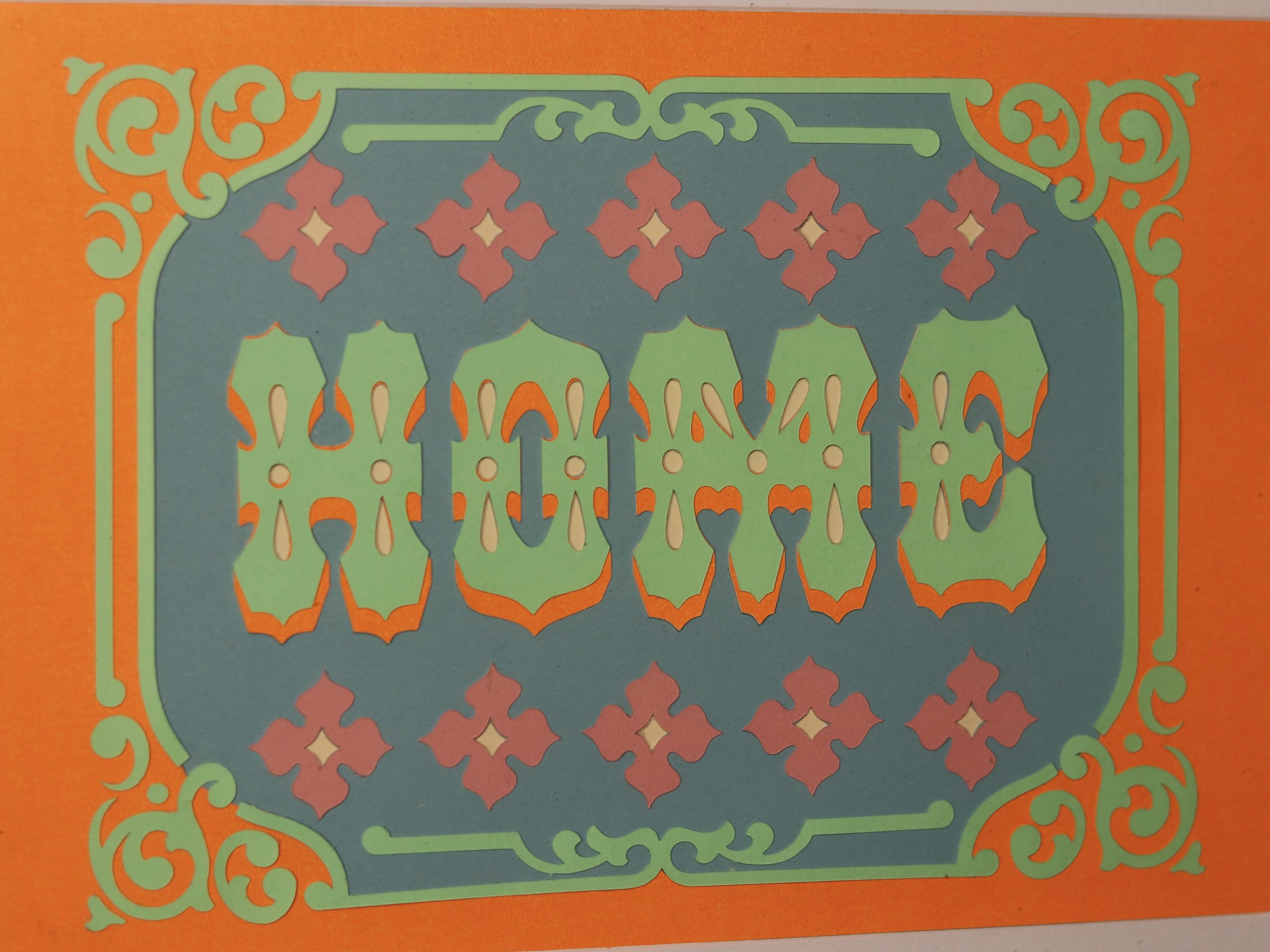 HOME original hand drawn design, hand-finished PAPER CUT art