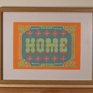 HOME unique and original hand drawn design, hand-finished PAPER CUT art