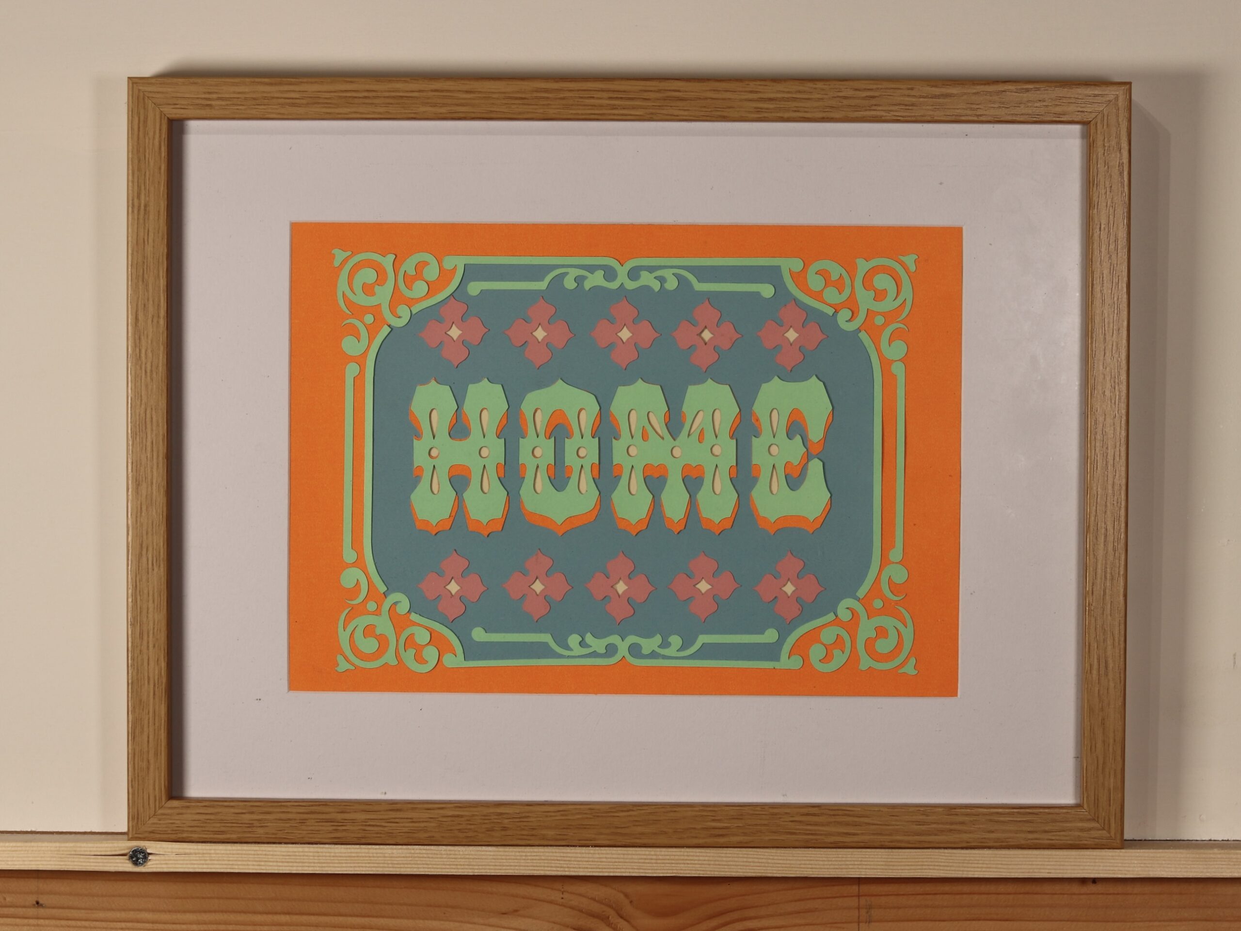 HOME unique and original hand drawn design, hand-finished PAPER CUT art