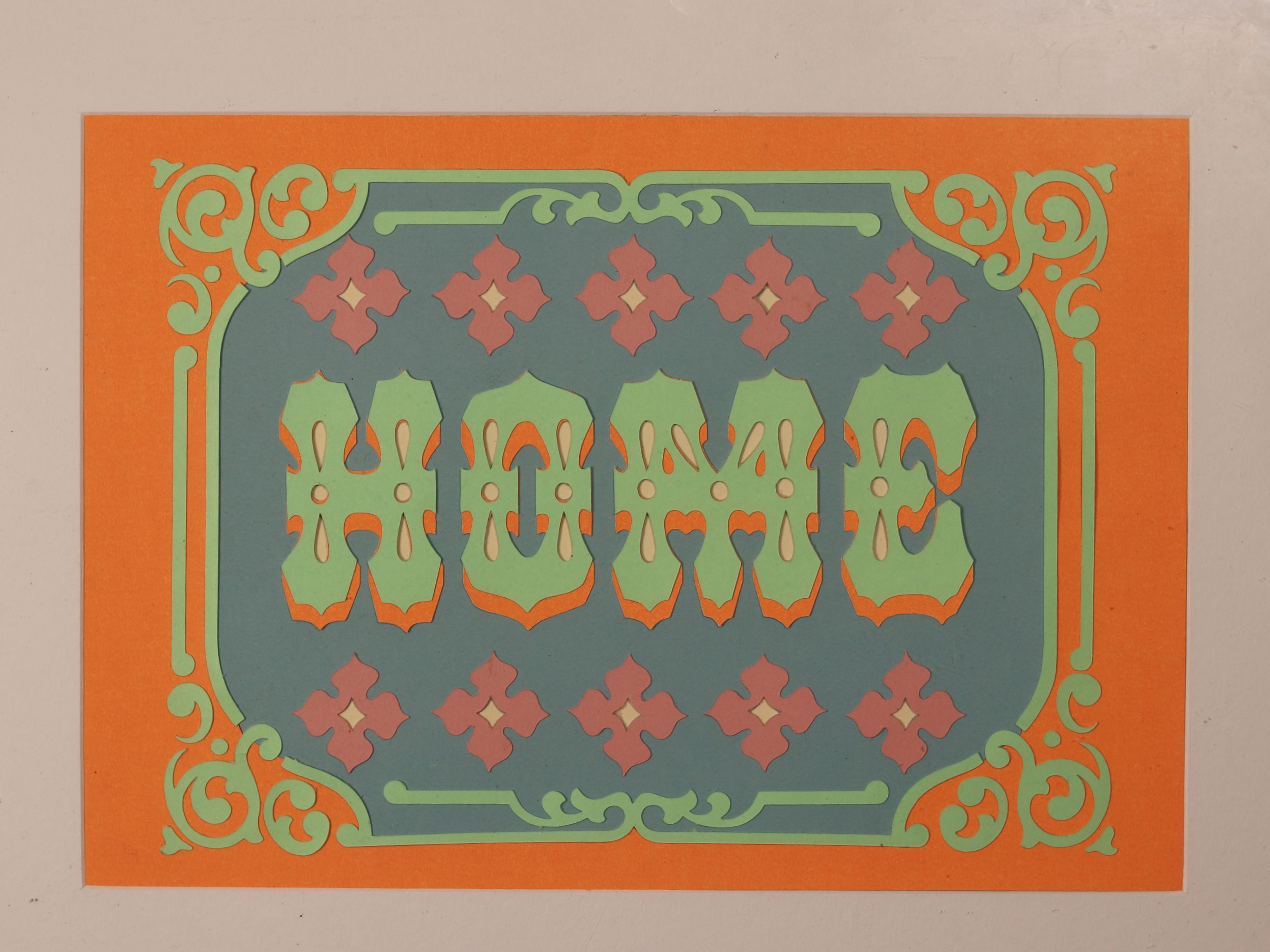 HOME unique and original hand drawn design, hand-finished PAPER CUT art