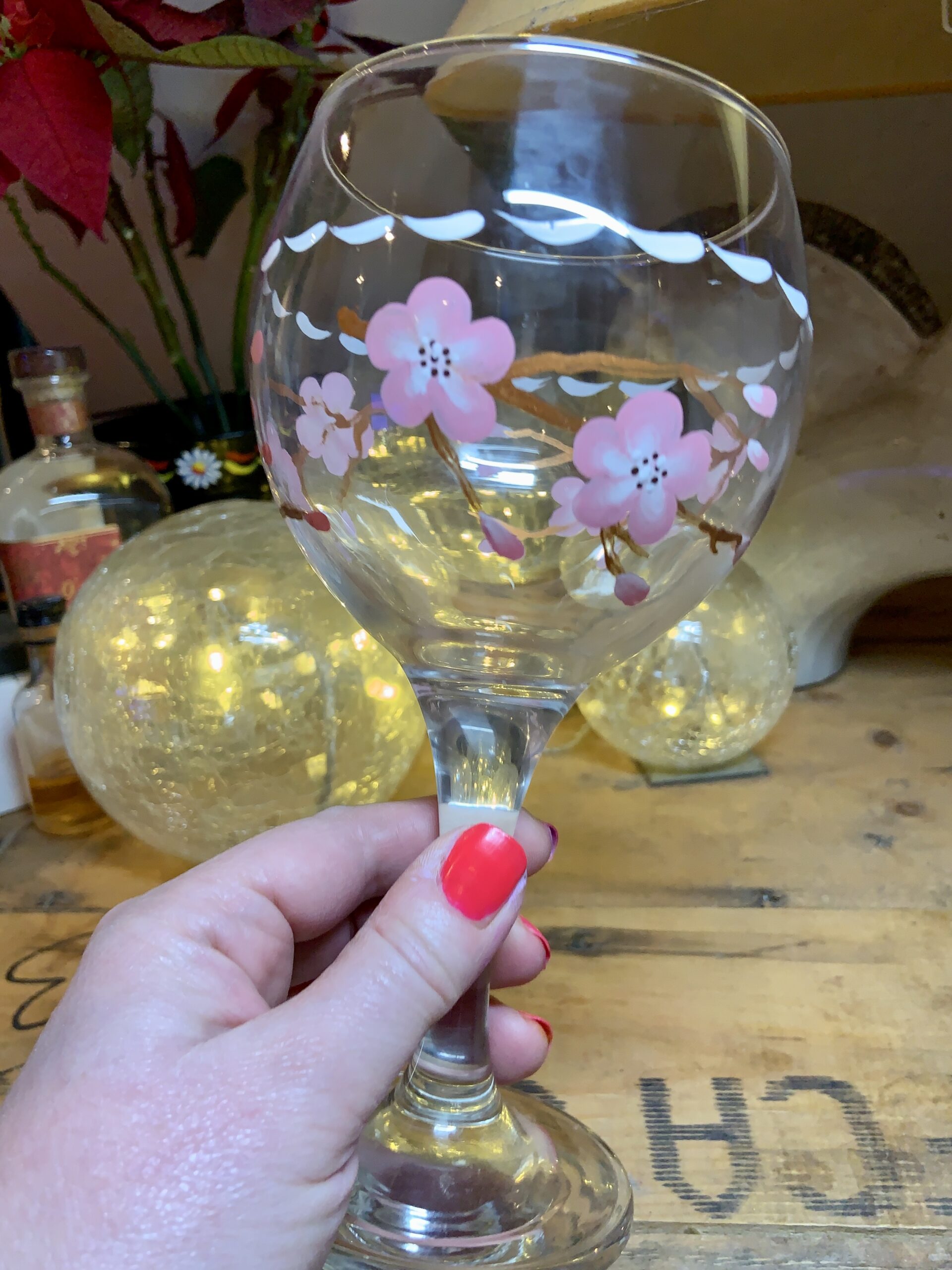 Cherry blossom gin glass