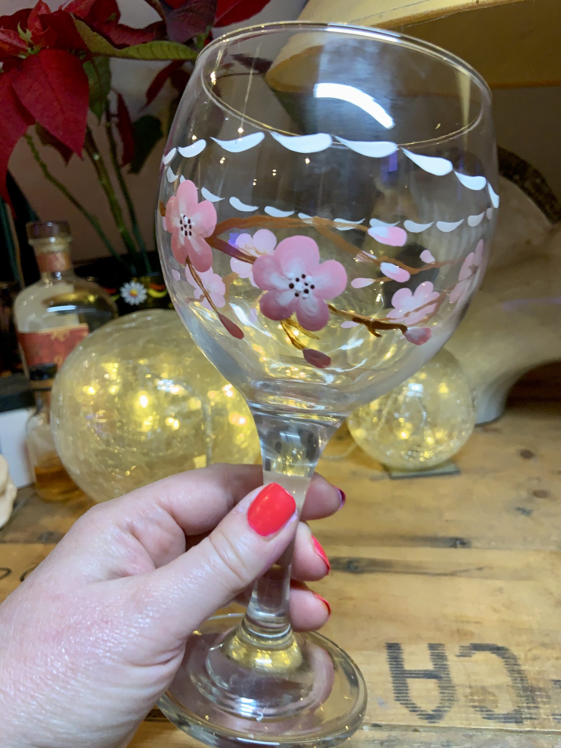 Cherry blossom gin glass