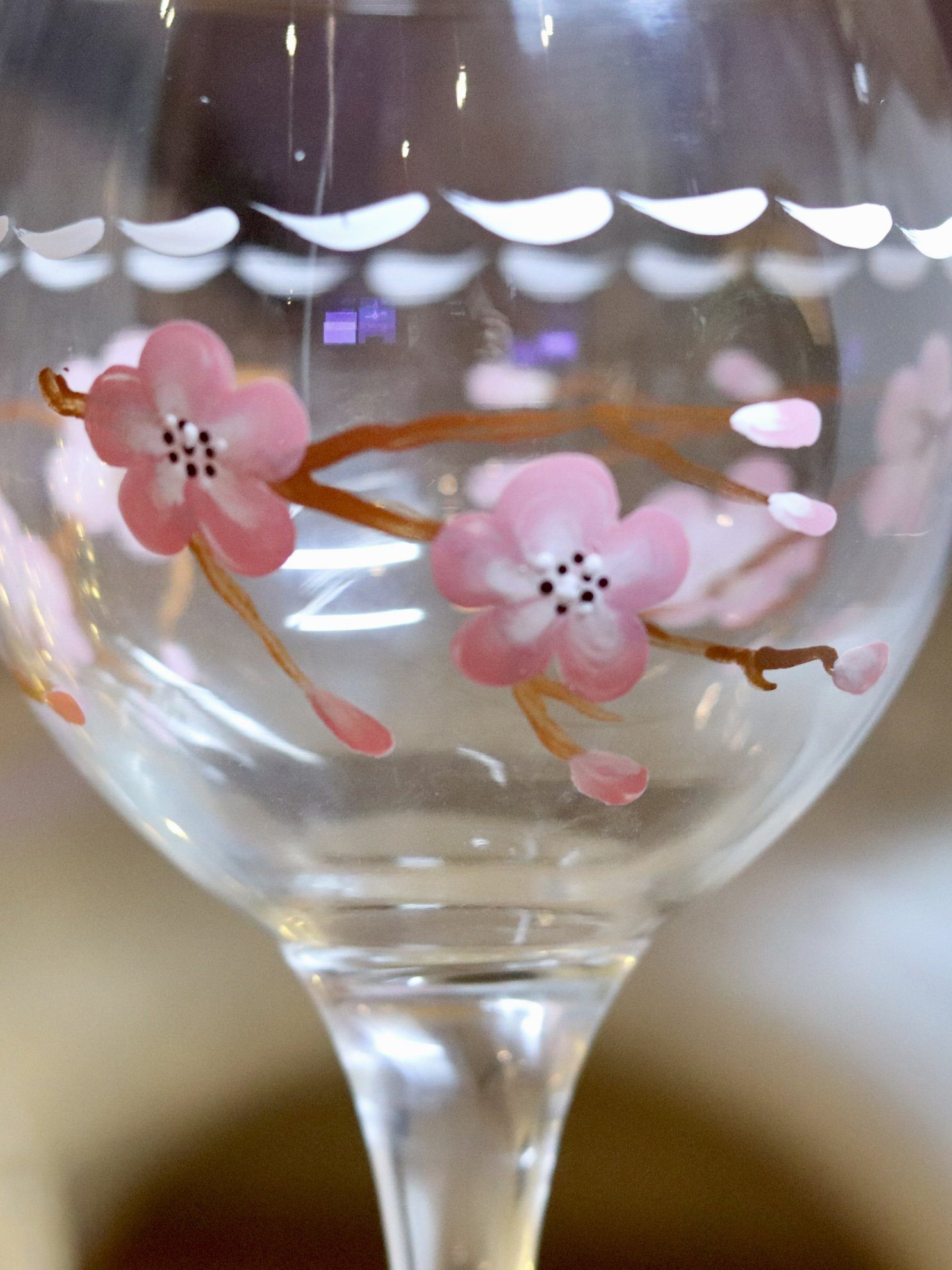 Cherry blossom gin glass