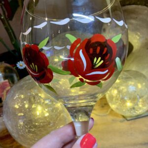 Red canal roses Gin Glass