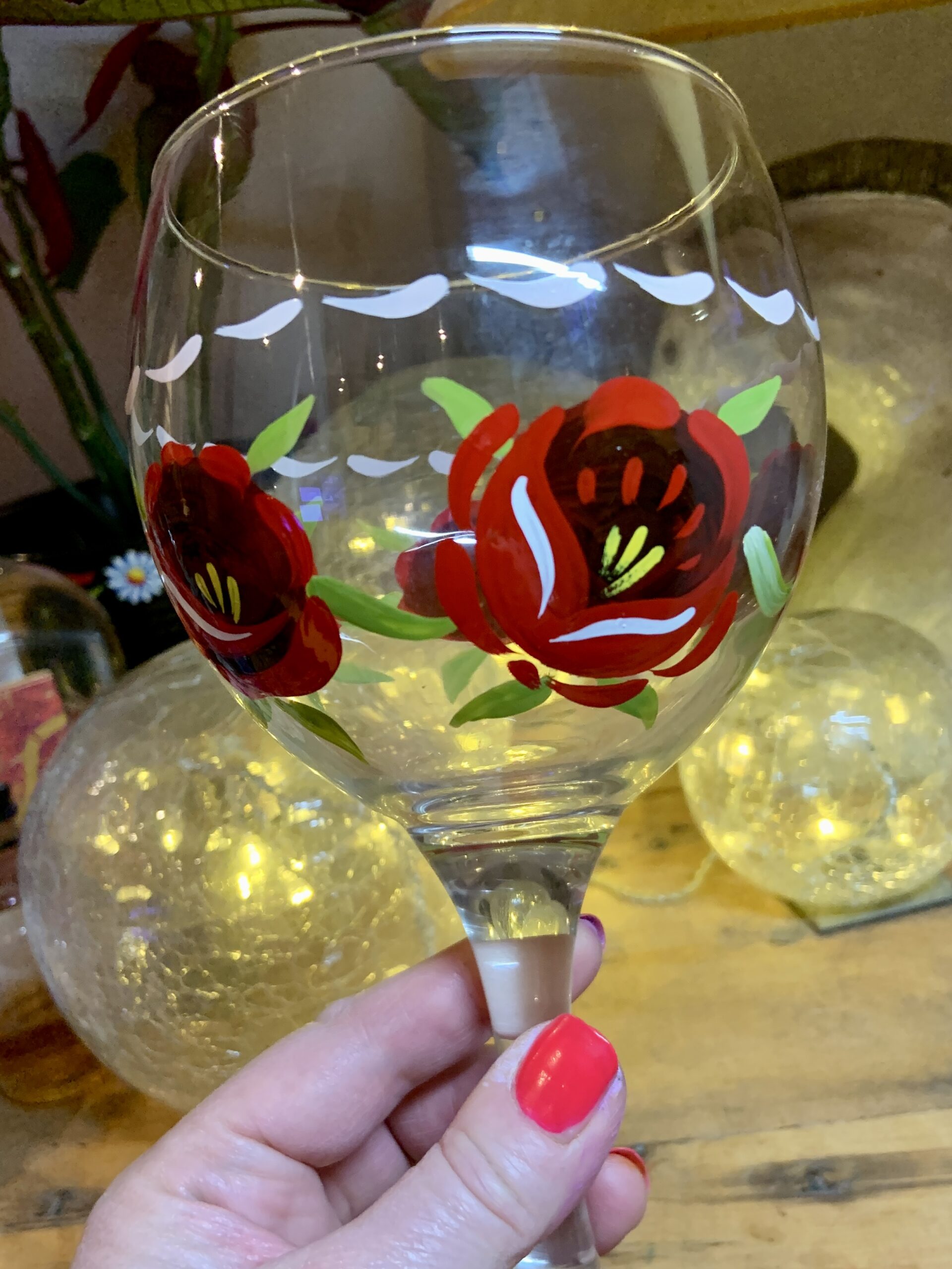 Red canal roses Gin Glass