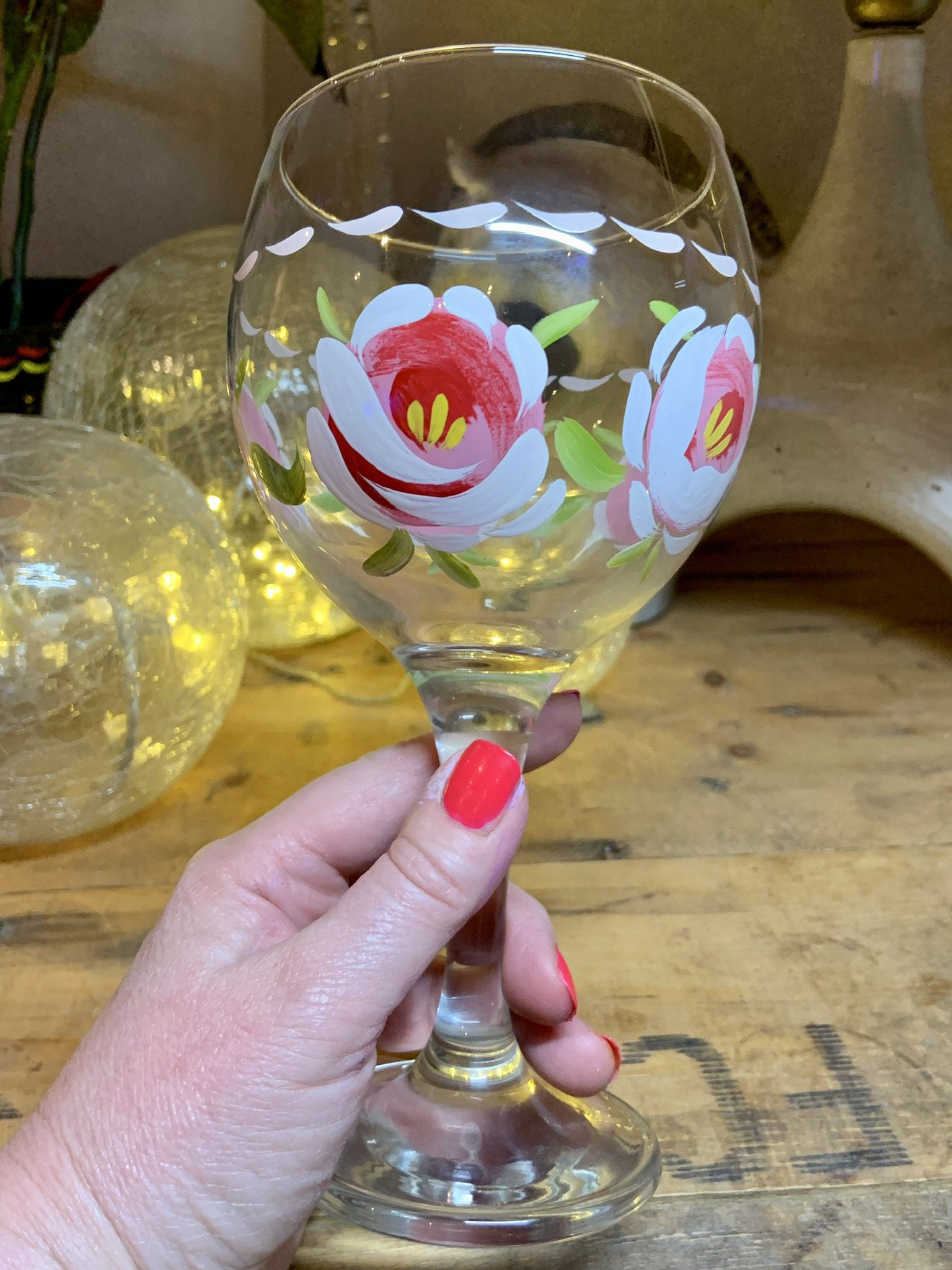 White canal roses Gin Glass