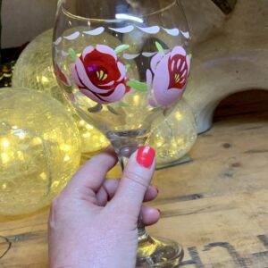 Pink canal roses gin glass