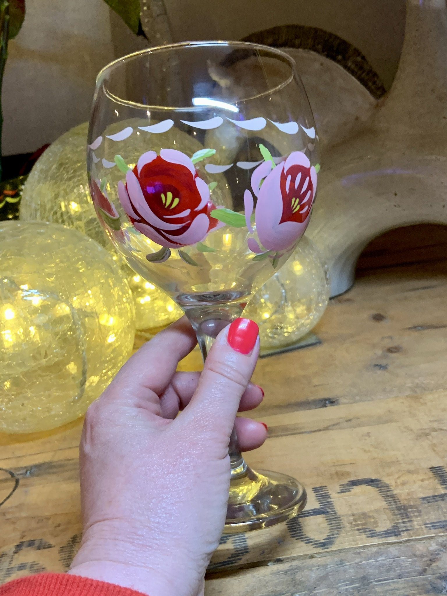 Pink canal roses gin glass