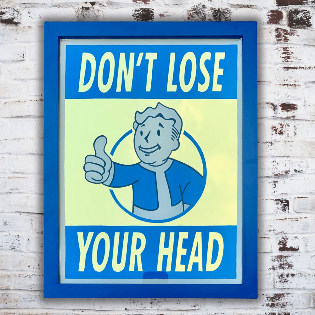 Reverse Glass Gilded wall art poster Vault Boy Fallout