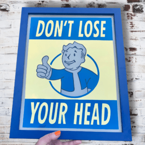 Vault Boy Fallout Reverse Glass Gold leaf wall art