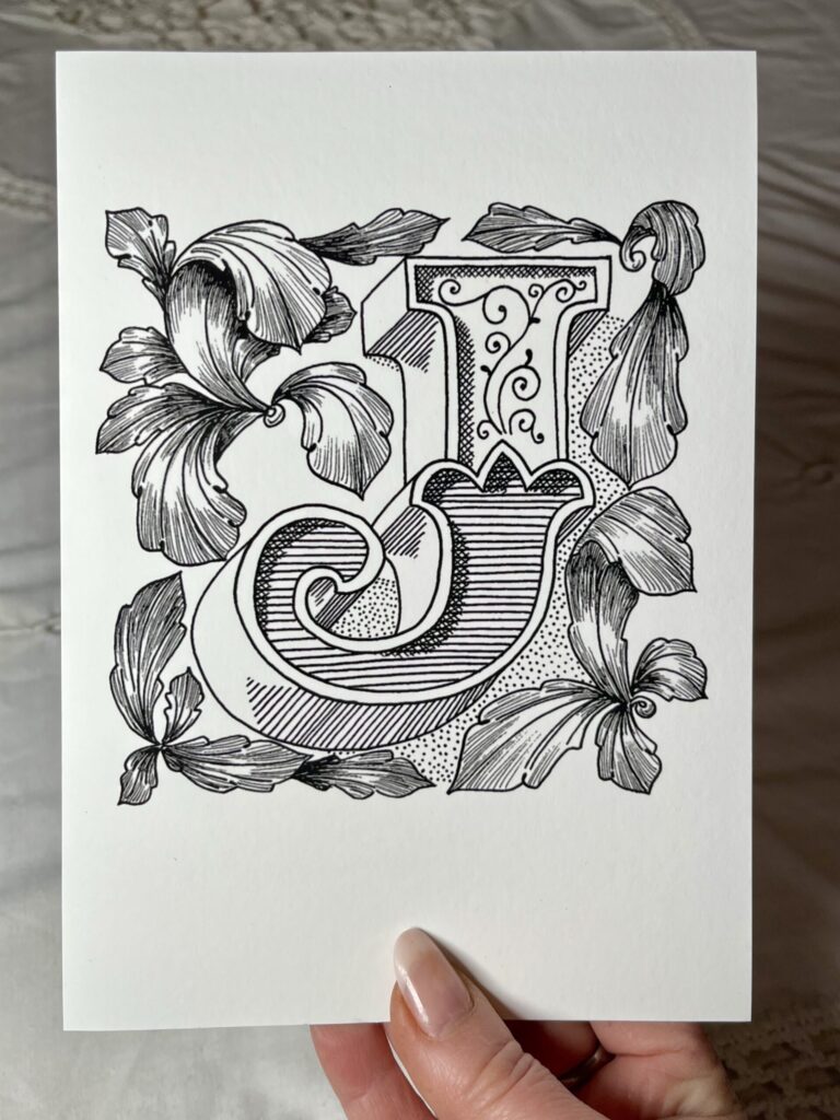 Ornamental Letter J Print