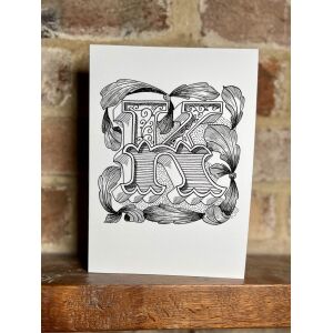 Ornamental Letter K Card