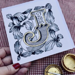 Beautifully hand-drawn ornamental letter J