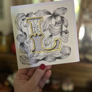 Beautifully hand-drawn ornamental letter L