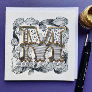 Beautifully hand-drawn ornamental letter M