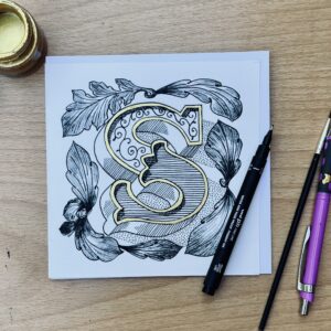 Beautifully hand-drawn ornamental letter S