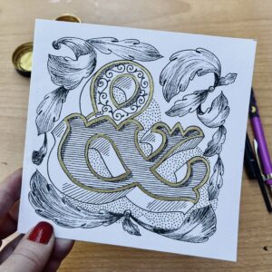 Beautifully hand-drawn ornamental Ampersand