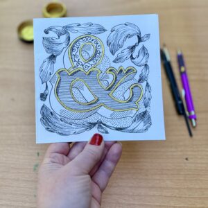 Beautifully hand-drawn ornamental Ampersand